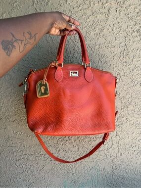Dooney & Bourke Pebble Leather Satchel -Orange